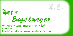 mate engelmayer business card